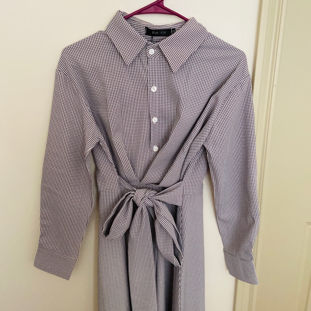 Elegant Belted Shirt Dress